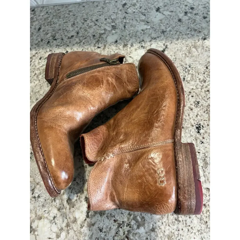 BED|STU Yurisa Leather Booties Tan Rustic 1175 Women's Size 8